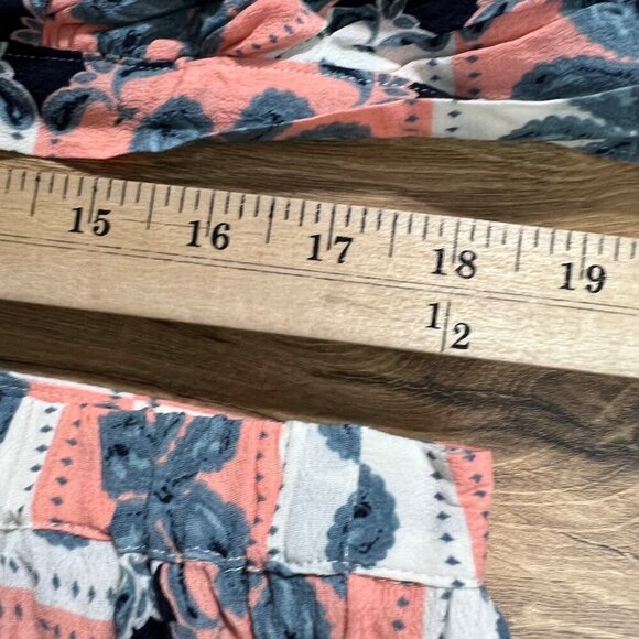 Agua Bendita Floral-Print Mini Dress With Tie-Back & Waist Detail Size 1X - Picture 7 of 7